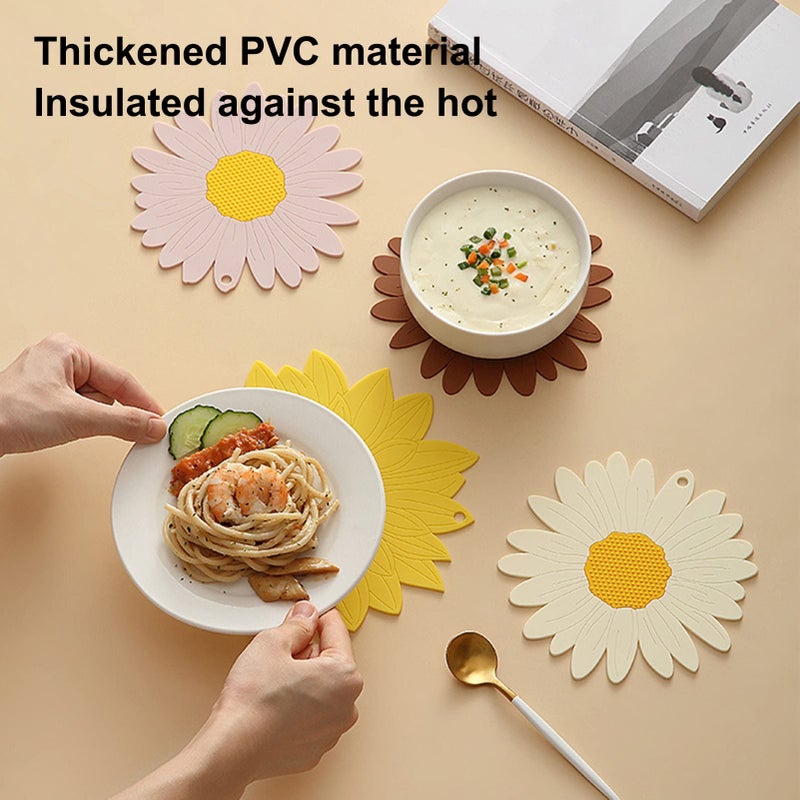 P Plus Fire Trivets for Hot Dishes Potholders for Kitchen Hot Pads Hot Mats Trivets for Hot Pots and Pans Hot Pads for Table Trivet for Hot Dishes (Big+Small, Set of 2, White) - Image 5