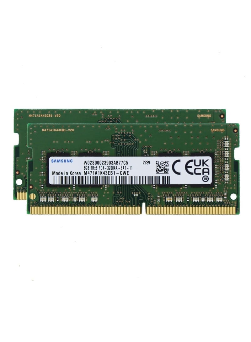 مجموعة وحدة ذاكرة RAM DDR4 اصلية مكونه من قطعطين 16GB 2x8GB 3200Mhz PC4-25600 SODIMM 1Rx8 CL22 1.2 فولت لابتوب نوت بوك RAM ترقية M471A1K43EB1-CWE - Image 2