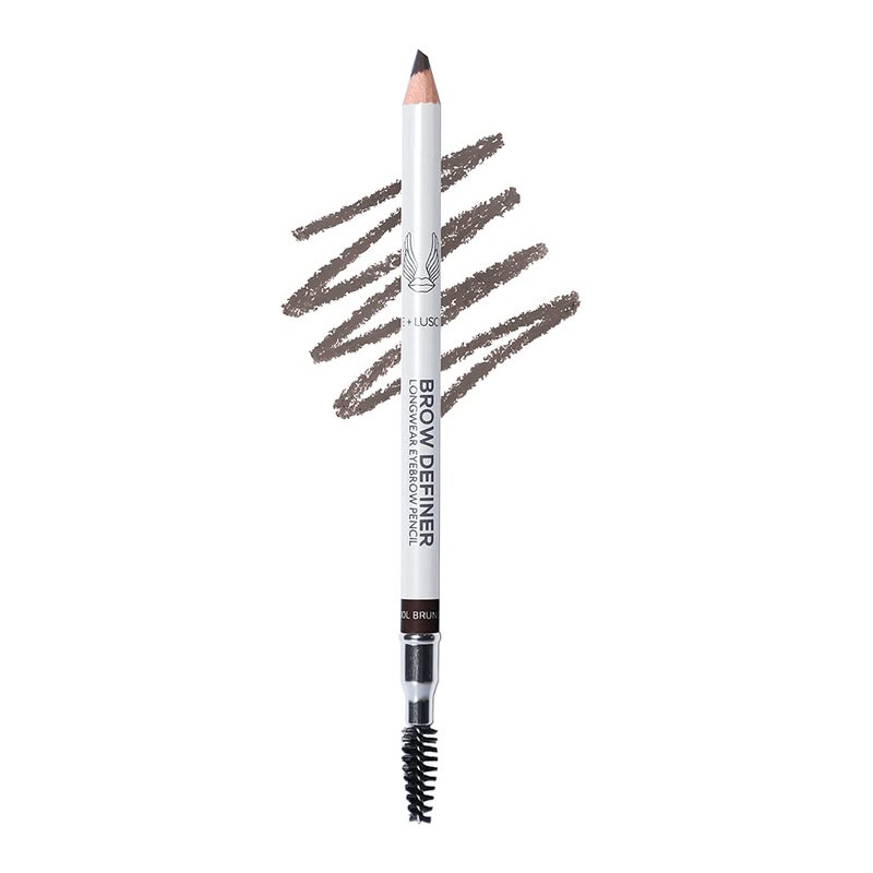 True + Luscious True  Luscious Brow Definer Pencil  Pomade  Powder Combo With Organic Castor Oil  Fills Shapes Eyebrows  Waterproof  Cool Brunette 