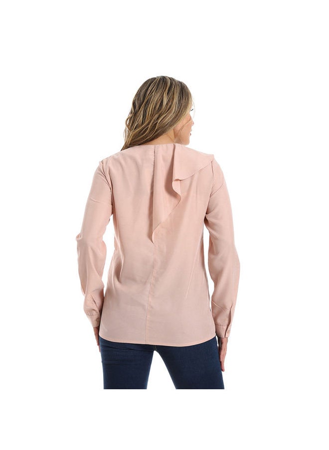Esla - ESLA Long-sleeved Plain Blouse - Image 1