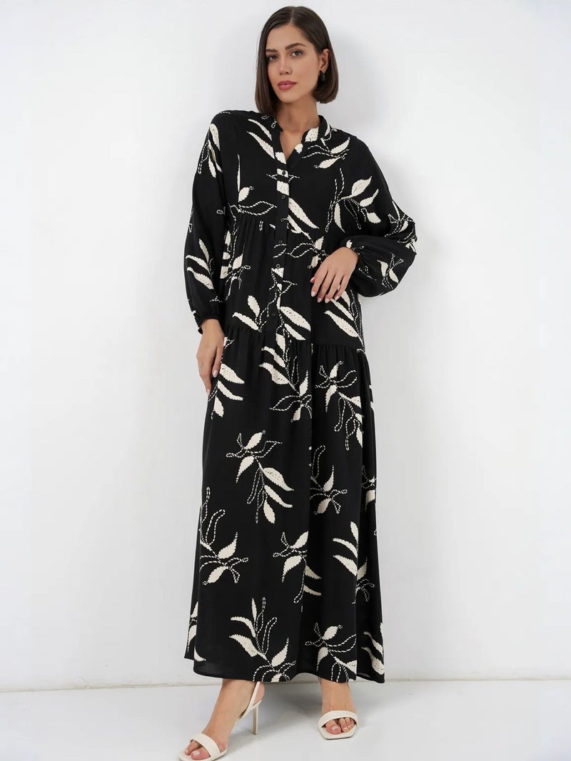 BIG DART BDART Patterned V-Neck Maxi Dress - Image 1