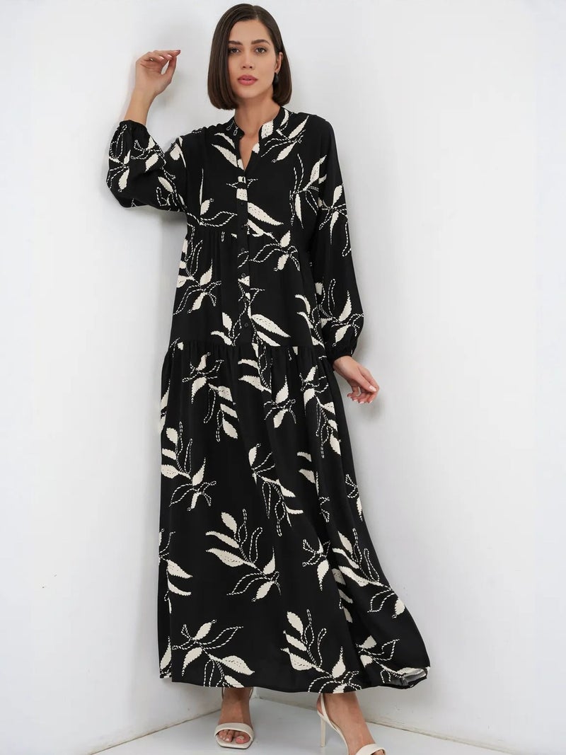 BIG DART BDART Patterned V-Neck Maxi Dress - Image 4