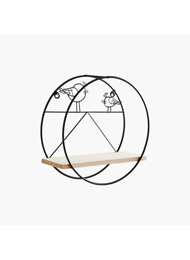 Home Box Wadee Metal and Wooden Wall Hanging Shelf - 22x9x22.5 cm - Image 1