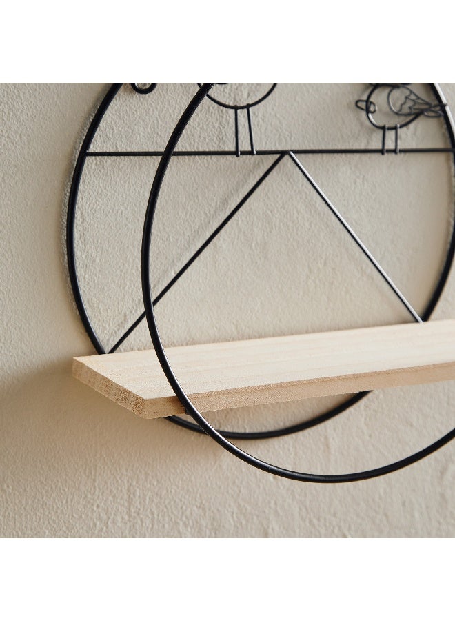 Home Box Wadee Metal and Wooden Wall Hanging Shelf - 22x9x22.5 cm - Image 5