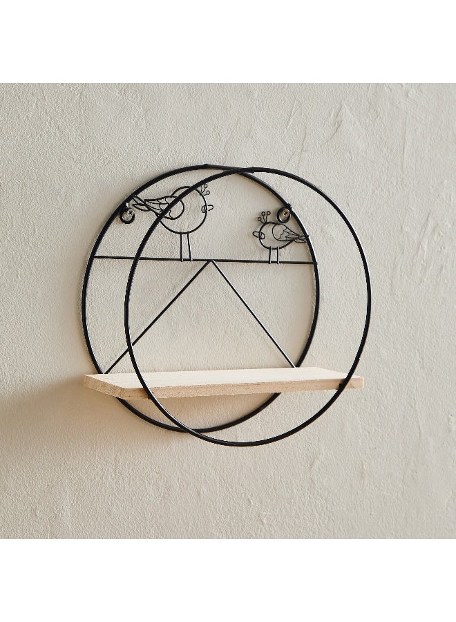 Home Box Wadee Metal and Wooden Wall Hanging Shelf - 22x9x22.5 cm - Image 4