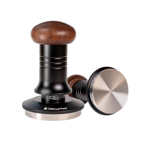 MiiCoffee Espresso Coffee Tamper 585mm Level Coffee Tamper for 58mm Portafilter Adjustable Depth Stainless Steel Ripple Base
