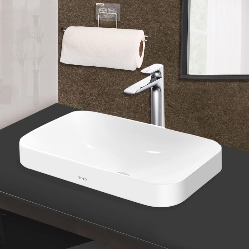 Pathavi Stainless Steel Adhesive Wall-Mounted Long Towel Hanger, Toilet Paper Holder for Kitchen & Bathroom, Stick-On Hook Rack for Napkins, Paper Towel, or Accessories, No Drilling Required (Chrome) - Image 4