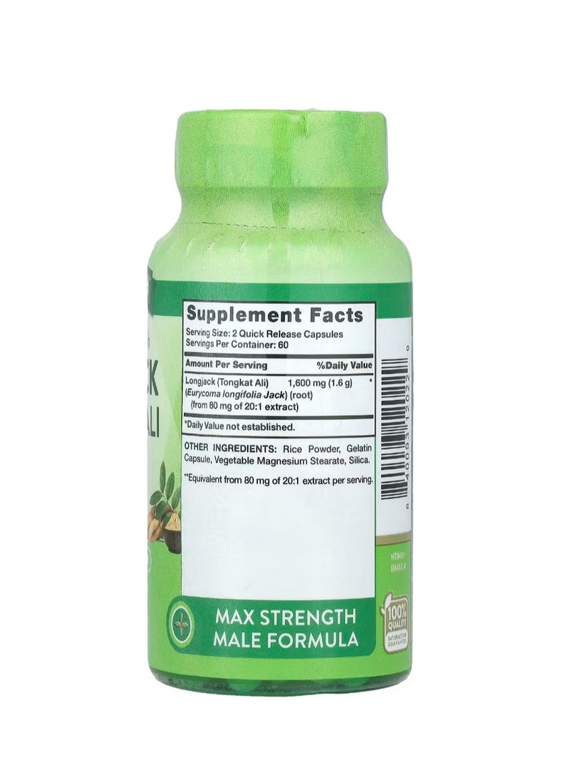 نايتشورز تروث لونج جاك تونجكات علي القوة القصوى 1600 مجم 120 كبسولة سريعة الإصدار (800 مجم لكل كبسولة) - Image 2