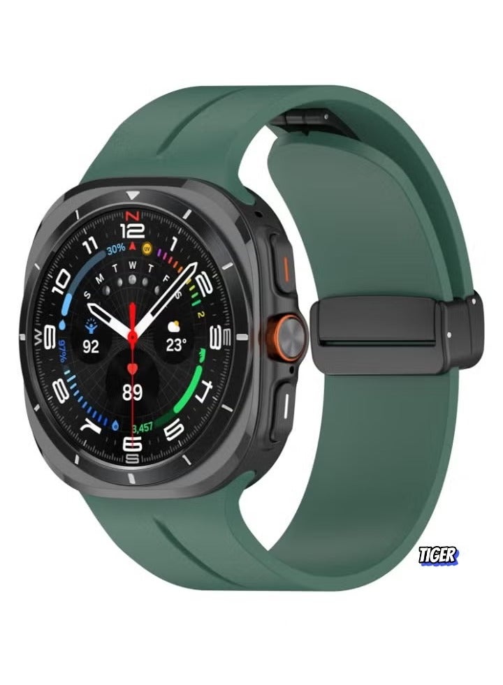 TIGER Magnetic Band Compatible with Samsung Galaxy Watch 7 Ultra 2024 – Silicone Sports Strap, D-Buckle Replacement, No Gap Design, Magnetic Closure, Stylish and Comfortable Band for Men & Women - Image 1