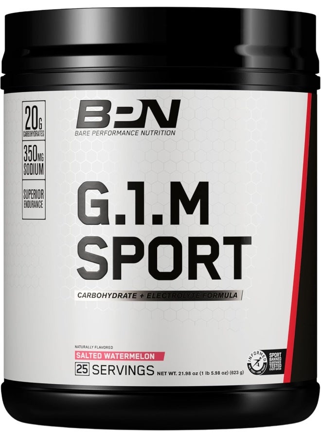 Bare Performance Nutrition , Bpn G.1.M Go One More Sport, Endurance Training Fuel, Salted Watermelon, Superior Carbohydrate Source & Electrolyte Formula, Reduce Fatigue, 25 Servings - Image 1