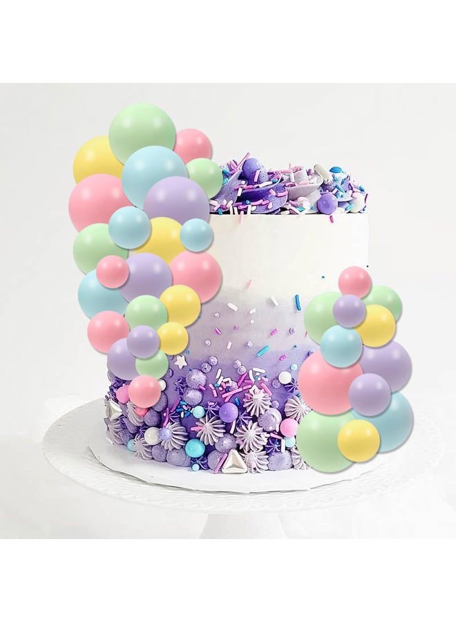 Goensjt 30 PCS Balls Cake Topper DIY Cake Insert Toppers Ball Cake Picks Cupcake Topper for Birthday Party Baby Shower Wedding Cake Decoration(Colorful) - Image 3