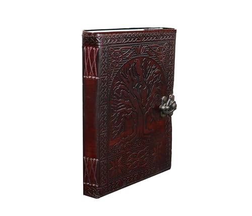 jaald A5 Leather Journal with clasp Tree of life emboss Writing Pad Blank Notebook Handmade Notepad For Men Women Unlined Paper Best Present Sketchbook Travel Diary To Write Book Of Shadows Refillable - Image 3