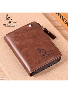 Benli Kangaroo 2003 Coin Purse Multi-card Slot Card Holder Anti-theft Brush Wallet Leather Material Compact Size-Color:2002 Black + Gift Box