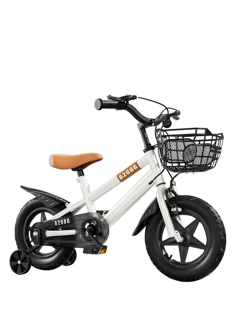 جولف لينك دراجة مقاس 16 بوصة طراز BMX مع عجلات تدريب للأطفال بأطوال تتراوح بين 105-120 سم باللون الأبيض - Image 2