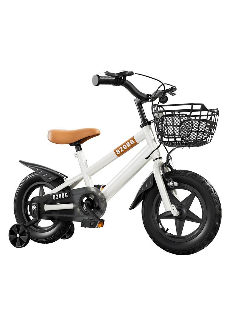 جولف لينك دراجة مقاس 16 بوصة طراز BMX مع عجلات تدريب للأطفال بأطوال تتراوح بين 105-120 سم باللون الأبيض - Image 3