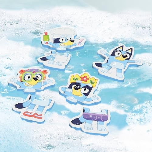 TOMY لعبة بازل تومي تومي بلوى في الحمام - بازل بلوى قابل للخلط والمطابقة - ألعاب حمام من الفوم للأطفال - تشمل حقيبة تخزين ألعاب الحمام بشفاطات - 8 قطع - من 18 شهرًا وما فوق - Image 3