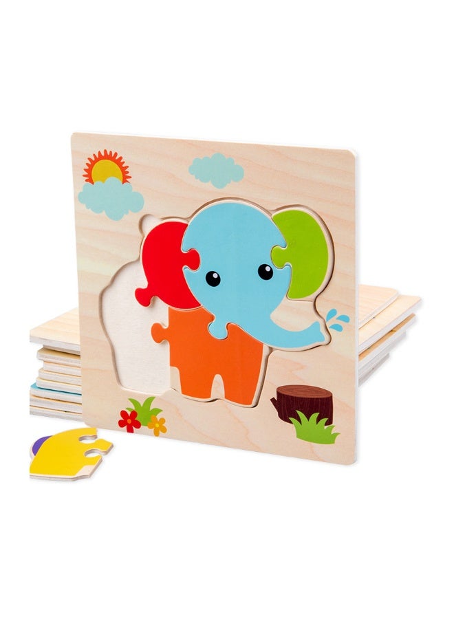 إيهوم ألغاز حيوانات خشبية للأولاد بعمر سنة و2 و3 سنوات والبنات، ألعاب تعليمية تنموية للأطفال الصغار هدية مع 12 حيوانًا ألغاز مونتيسوري مونتيسوري ملونة لتعلم الأشكال - Image 4