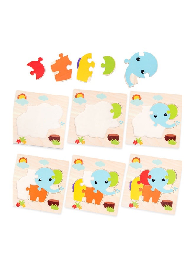 إيهوم ألغاز حيوانات خشبية للأولاد بعمر سنة و2 و3 سنوات والبنات، ألعاب تعليمية تنموية للأطفال الصغار هدية مع 12 حيوانًا ألغاز مونتيسوري مونتيسوري ملونة لتعلم الأشكال - Image 5