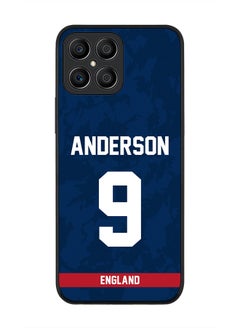 Rugged Black Edge Case for Honor X8, Slim fit Soft Case Flexible Rubber Edges Thin Cover - Player Name - James Anderson, Jersey Number- 9