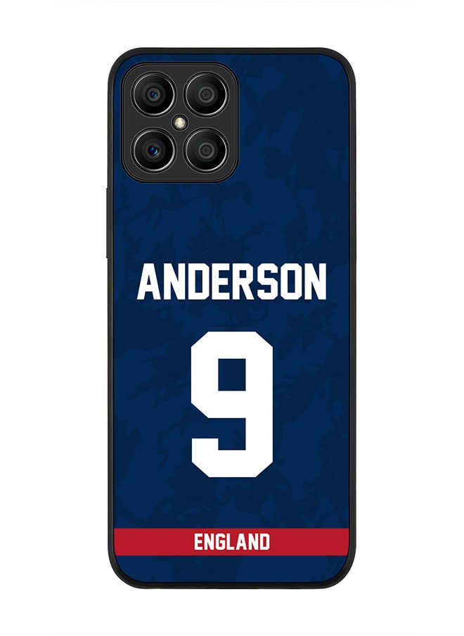 Stylizedd - Rugged Black Edge Case for Honor X8, Slim fit Soft Case Flexible Rubber Edges Thin Cover - Player Name - James Anderson, Jersey Number- 9 - Image 1
