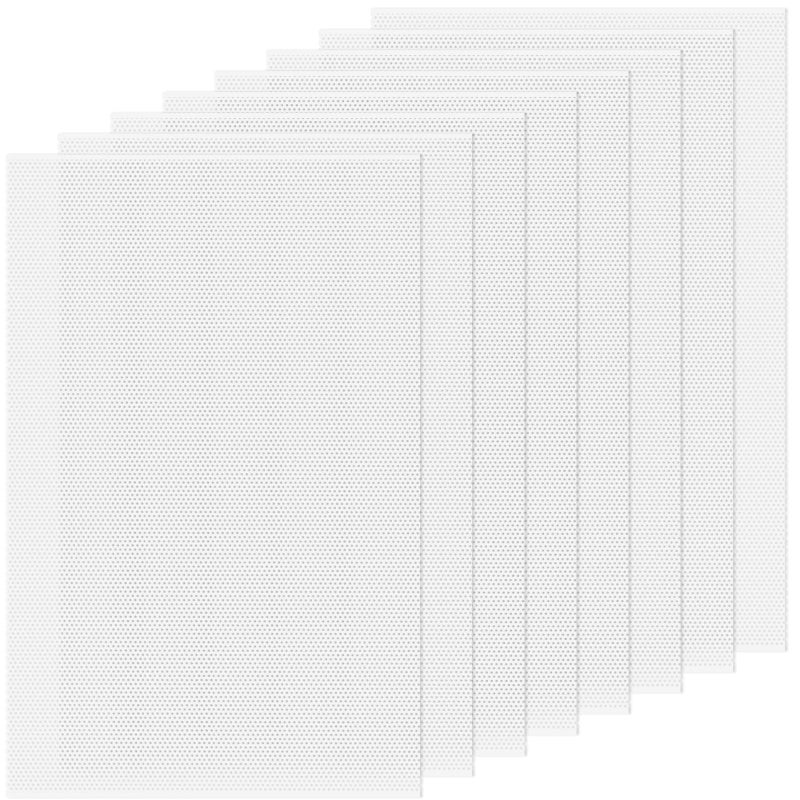 UPINS 8Pcs White Mesh Sheets Plastic Eyes Mesh Printable Fursuit Eyes Mesh for Mask Water-Repellent PVC Eye Mesh for Handicrafts Making Cosplay Mask DIY Craft Projects Supplies 11.8" x 7.87" - Image 1