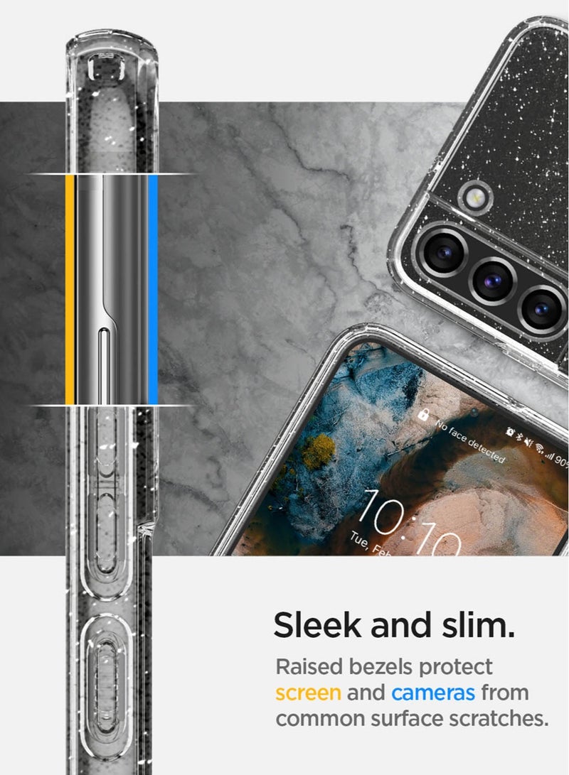 Spigen Liquid Crystal Glitter for Samsung Galaxy S22 Case Cover - Crystal Quartz - Image 4