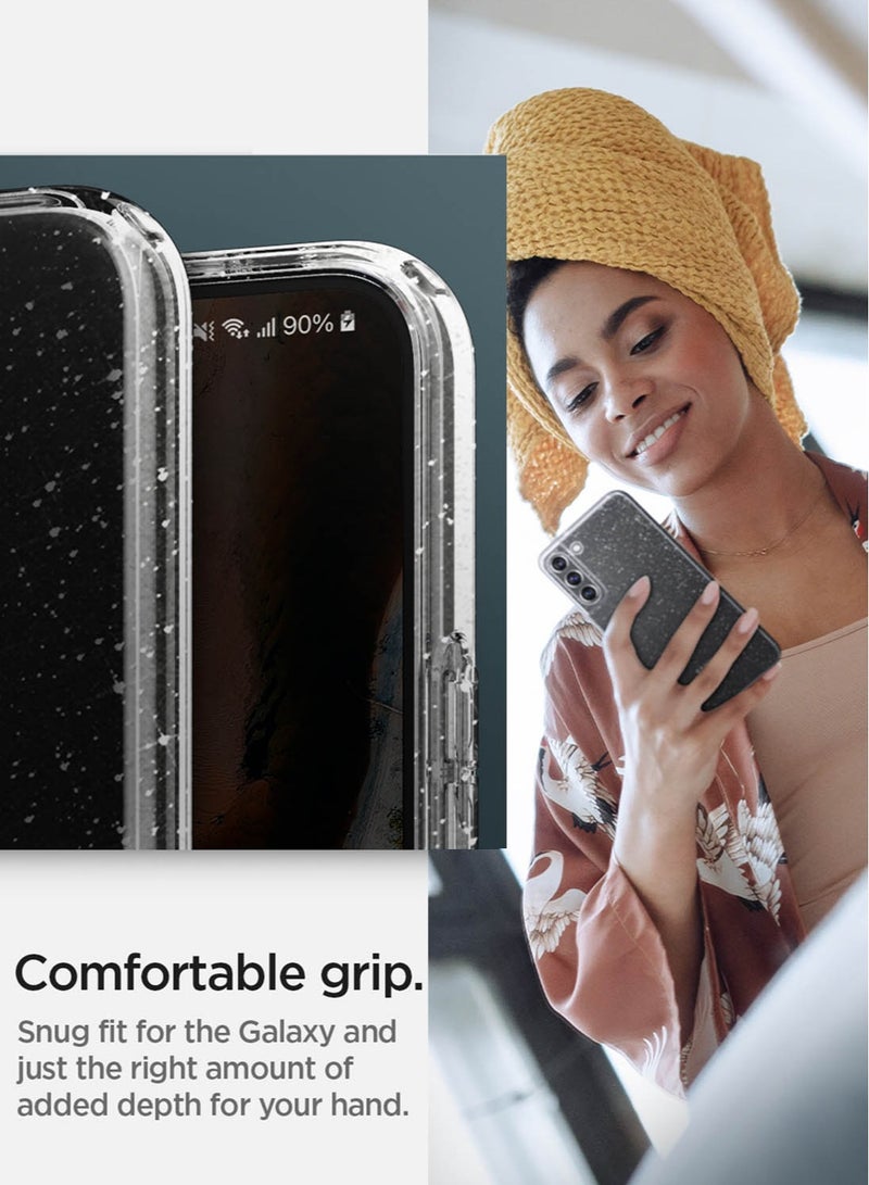 Spigen Liquid Crystal Glitter for Samsung Galaxy S22 Case Cover - Crystal Quartz - Image 3