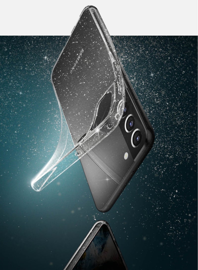Spigen Liquid Crystal Glitter for Samsung Galaxy S22 Case Cover - Crystal Quartz - Image 2