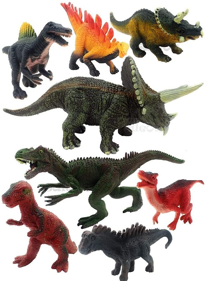 OANGO Pack of 8 Wild Animal Dinosaur Rubber Play Toy for Kids Baby 2 3 4 5 Year Old, Non-Toxic (Small/Medium/Large Dinosaur) (Pack of 8) - Image 4