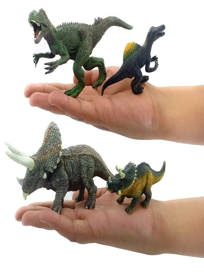 OANGO Pack of 8 Wild Animal Dinosaur Rubber Play Toy for Kids Baby 2 3 4 5 Year Old, Non-Toxic (Small/Medium/Large Dinosaur) (Pack of 8) - Image 2