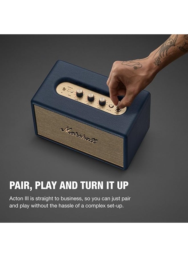 مارشال Acton III 60W Premium Home Wireless Speaker With Bluetooth 5.2 And Multiple Inputs - Enjoy signature Marshall Sound - Blue Blue - Acton III - Image 3