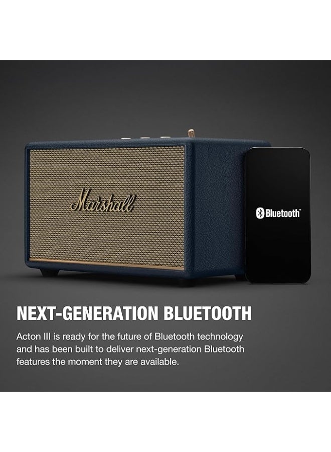مارشال Acton III 60W Premium Home Wireless Speaker With Bluetooth 5.2 And Multiple Inputs - Enjoy signature Marshall Sound - Blue Blue - Acton III - Image 2