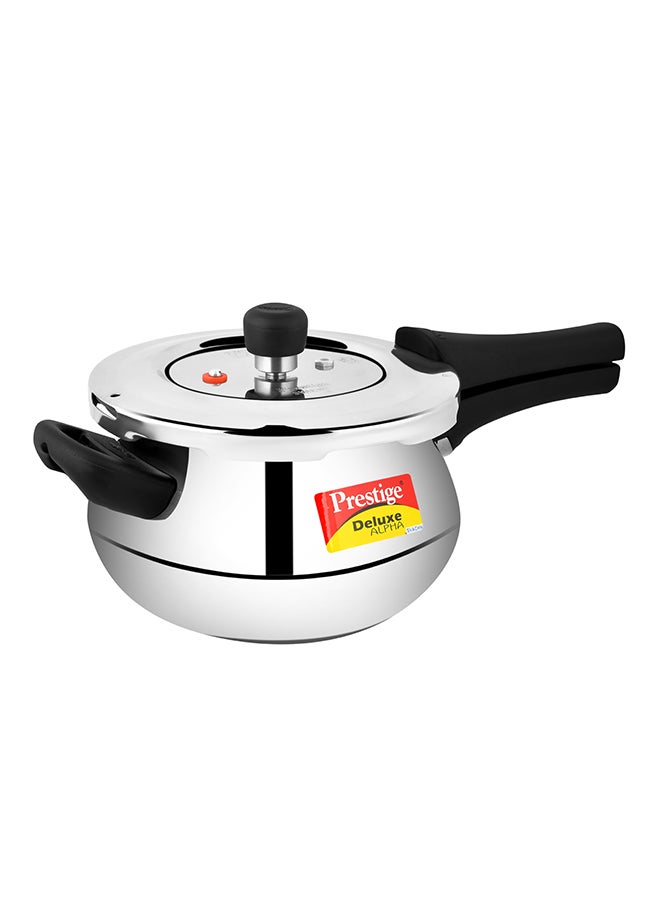 Prestige Deluxe Alpha Svachh Handi Stainless Steel Pressure Cooker with Lid and Precision Weight Valve Stainless Steel 4Liters - Image 2