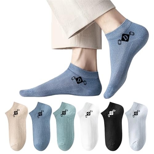 DIVUE Ankle Length Socks For Men And Women Free Size Pack of 6 | Made With Cotton Breathable, Anti Odour & Moisture Absorbent Blend cotton unisex Cute Multicolor design (Multi Color) - Image 1