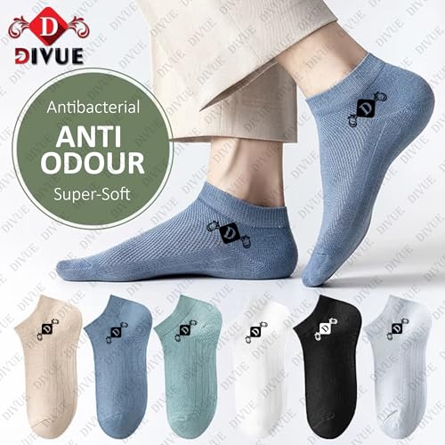 DIVUE Ankle Length Socks For Men And Women Free Size Pack of 6 | Made With Cotton Breathable, Anti Odour & Moisture Absorbent Blend cotton unisex Cute Multicolor design (Multi Color) - Image 3