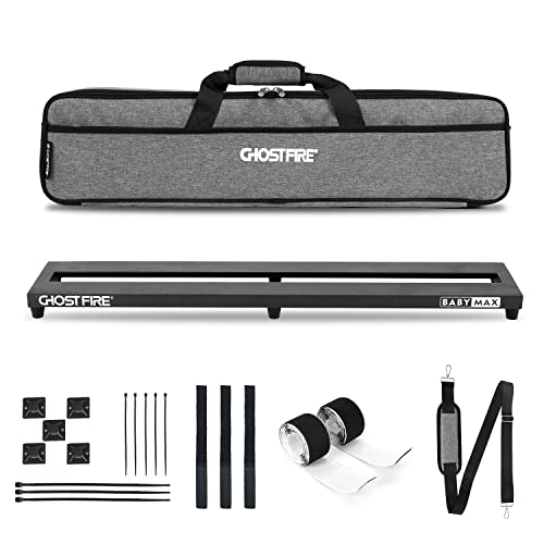 GHOSTFIRE Ghost Fire Guitar Pedal Board Aluminum Alloy 2.16lb Effect Pedalboard 27.5''x5.5'' with Carry Bag,V series (V-Baby Max) - Image 1