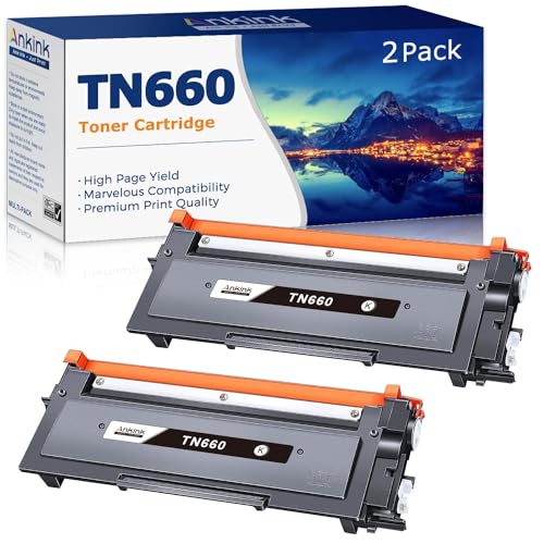Ankink خراطيش حبر متوافقة TN660 بديل لـ Brother TN630 (أسود، 2 عبوة) - Image 1