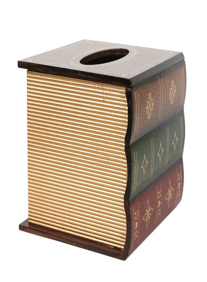 VERGOODR Crafted Classical Retro Wooden Antique Book Tissue Box Cover Square Tissue Holder Dispenser Paper Cover Case Napkin Holder Home Decor for Bathroom Living Room Office car Kitchen (brown) - Image 5