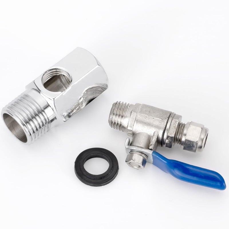 Pxyelec RO Water Feed Adapter 1/2" to 1/4" Ball Valve Reverse Osmosis Tap Filter - Image 5