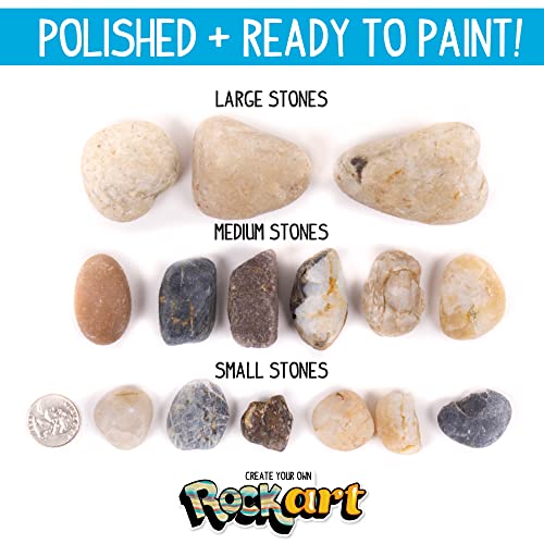 Made By Me Rock Art Kit, Rock Painting Arts and Crafts Kit, Includes 3 Pounds of Rocks and 12 Paints, Great Summer Activity or Birthday Party Fun, Perfect Outside Craft Idea for Kids Ages 6, 7, 8, 9 - Image 4