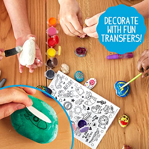 Made By Me Rock Art Kit, Rock Painting Arts and Crafts Kit, Includes 3 Pounds of Rocks and 12 Paints, Great Summer Activity or Birthday Party Fun, Perfect Outside Craft Idea for Kids Ages 6, 7, 8, 9 - Image 3