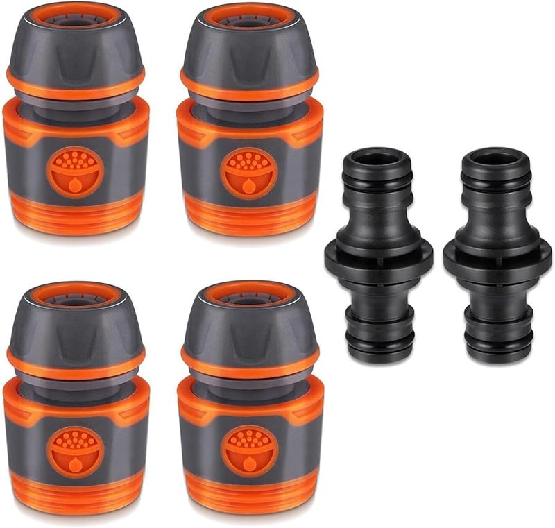 مجموعة موصلات خرطوم الحديقة 4 × 13 مم وصلات مستقرة 2 ملحقات تمديد - Image 2