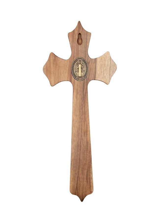 Intercession Wall Wood Cross Crucifix (Antique Gold - 10 Inches) - Image 3