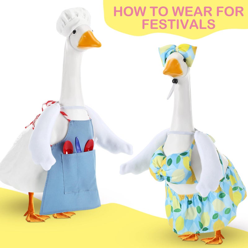 Abbylike Poseable Goose Wings for 23â€- 28" Porch Lawn Goose Outfit Accessories Poseable White Wings for Outdoor Patio Yard Lawn Art Decoration(2 Pcs,Rippled Edge) - Image 4