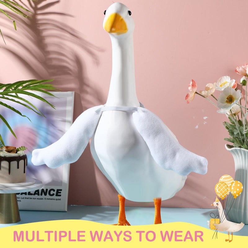 Abbylike Poseable Goose Wings for 23â€- 28" Porch Lawn Goose Outfit Accessories Poseable White Wings for Outdoor Patio Yard Lawn Art Decoration(2 Pcs,Rippled Edge) - Image 5