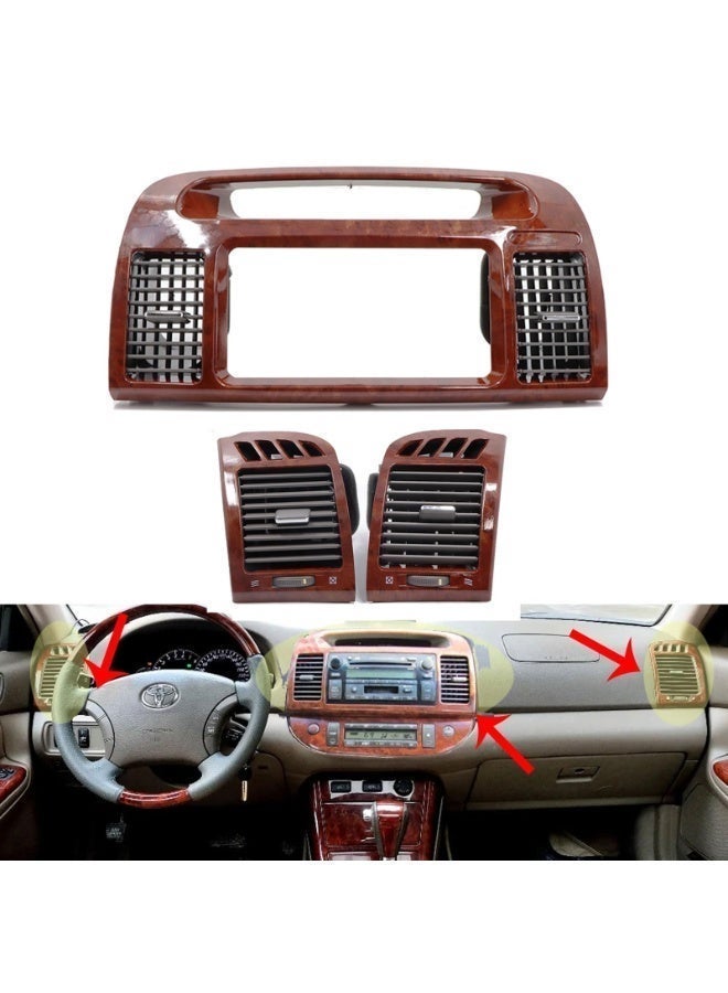Bukela Toyota camry 2003 2004 2005 2006 A/C Air vent outlet complete set warm wood color - Image 2