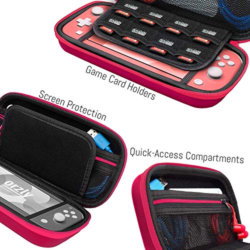 Orzly Carry Case for Nintendo Switch Lite - Portable Travel Carry Case with storage for Switch Lite Games & Accessories [Pink] - Image 4