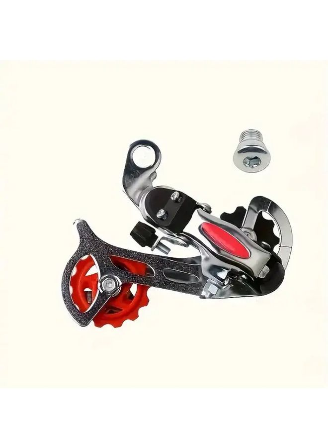 Silvery Round Bicycle Rear Shifter 6 7 8 18 21 Speed Ergonomic Grip Quick Release - Image 1