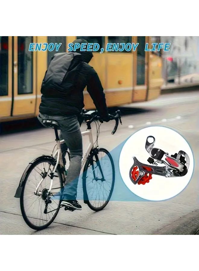Silvery Round Bicycle Rear Shifter 6 7 8 18 21 Speed Ergonomic Grip Quick Release - Image 4