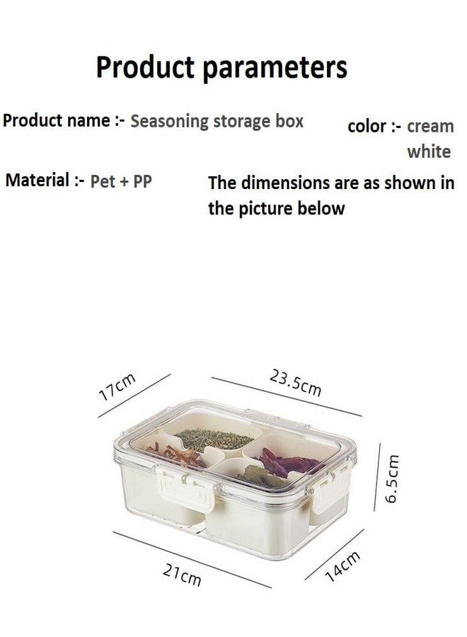 Onward 4 Compartment Masala Box Food‑Grade 4 Cups Masala & Seasoning Container, Divided Serving Tray with Airtight Lid, Fridge Storage Box for Kitchen Counter & Snacks (Transparent) - Image 5